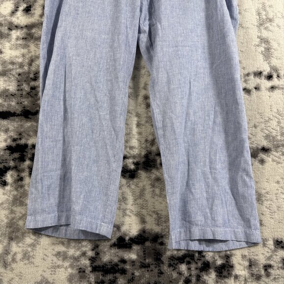 Old Navy Pants Womens Size 2X Pinstripe Linen Blend Wide Leg Drawstring Hippie - Picture 4 of 15